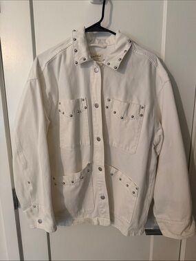 Universal Thread White Stud-Trim Utility Jacket